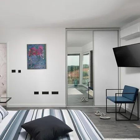 Modern Dea With Jacuzzi And Pool In Porec Flengi