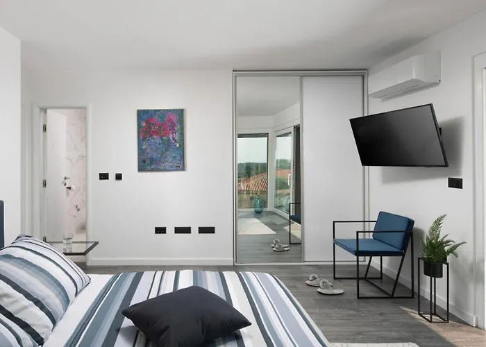 Modern Dea With Jacuzzi And Pool In Porec Flengi